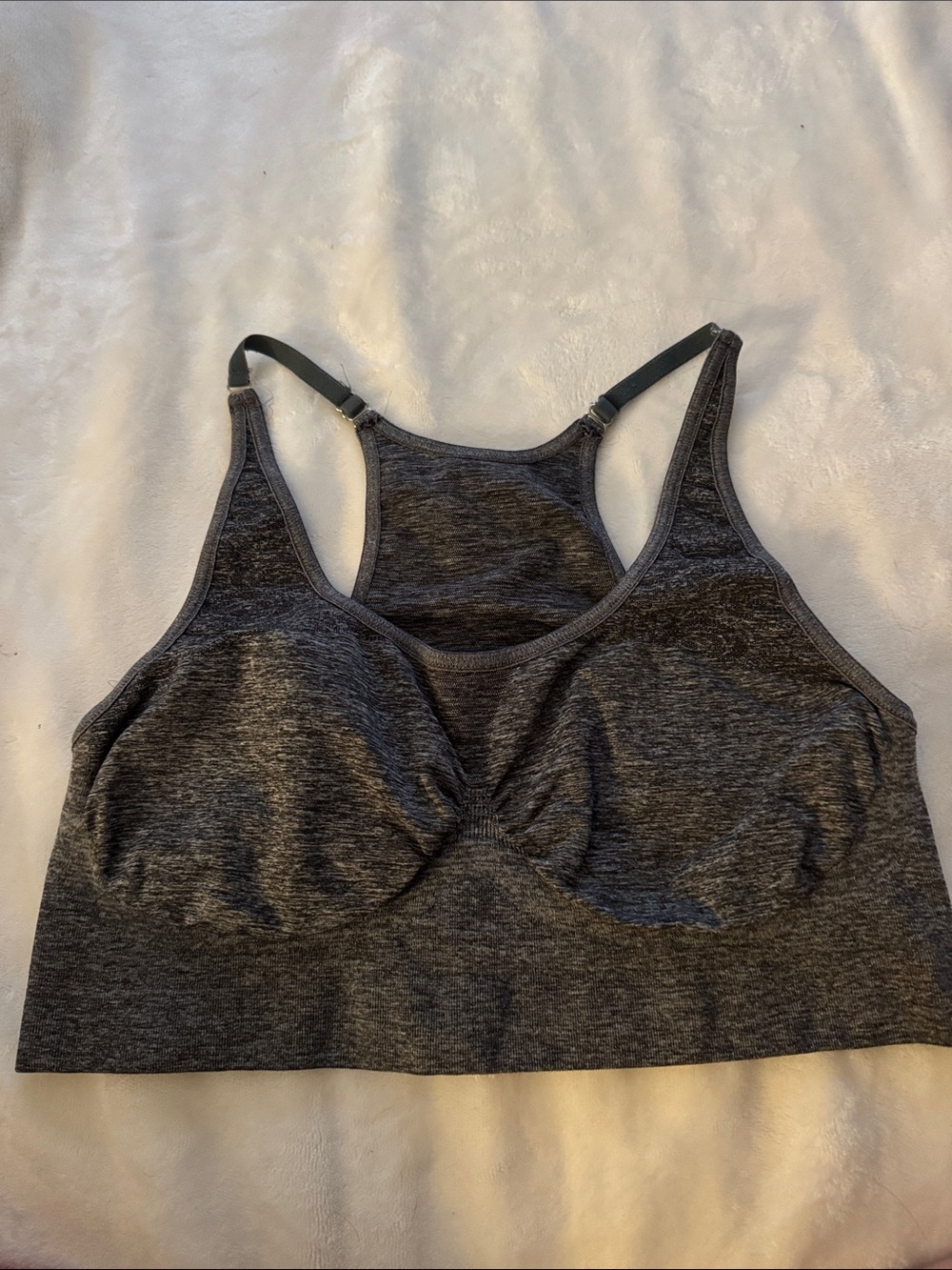 Seamless Heathered Dark Gray Racerback Bralette